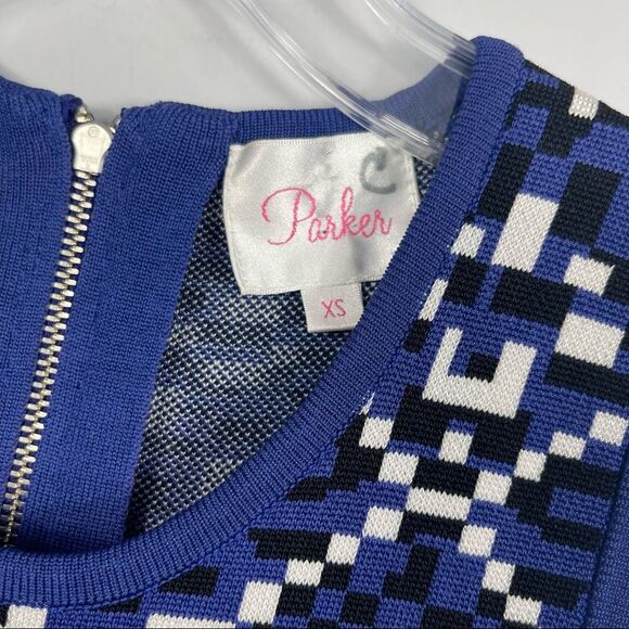 Parker Sweater Knit Geometric Calypso Combo Print BodyCon Racer Back Mini Dress - Picture 5 of 16